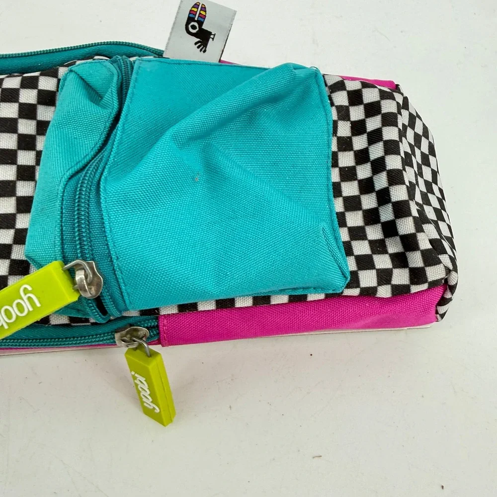 Yoobi Pencil Pouch Kids OS Multi Checkered Adjustable Notebook Strap 15AADRESAV